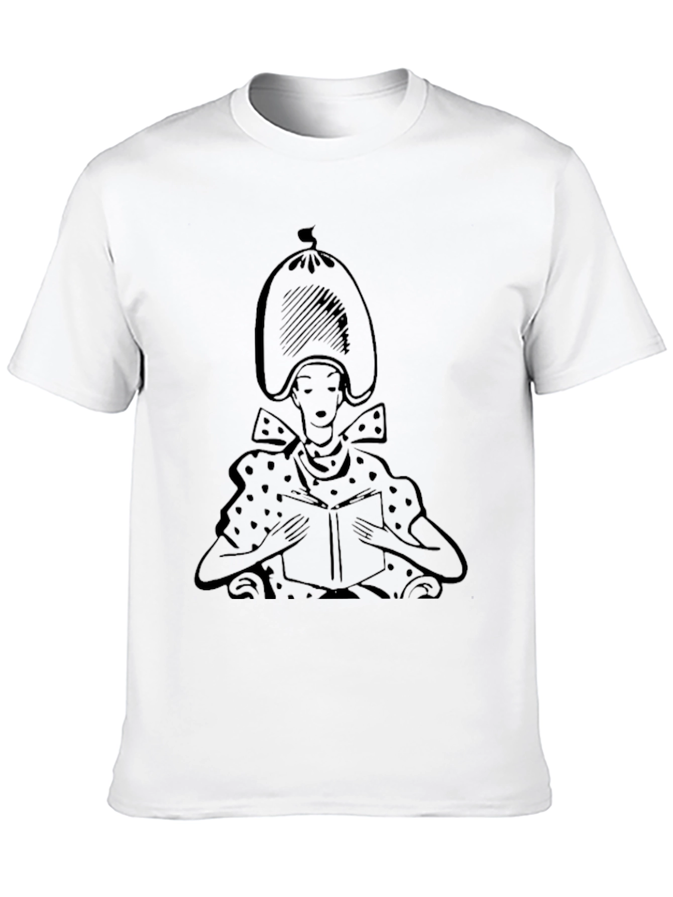 Reading Lady Graphic Tee - Stylish Black T-Shirt