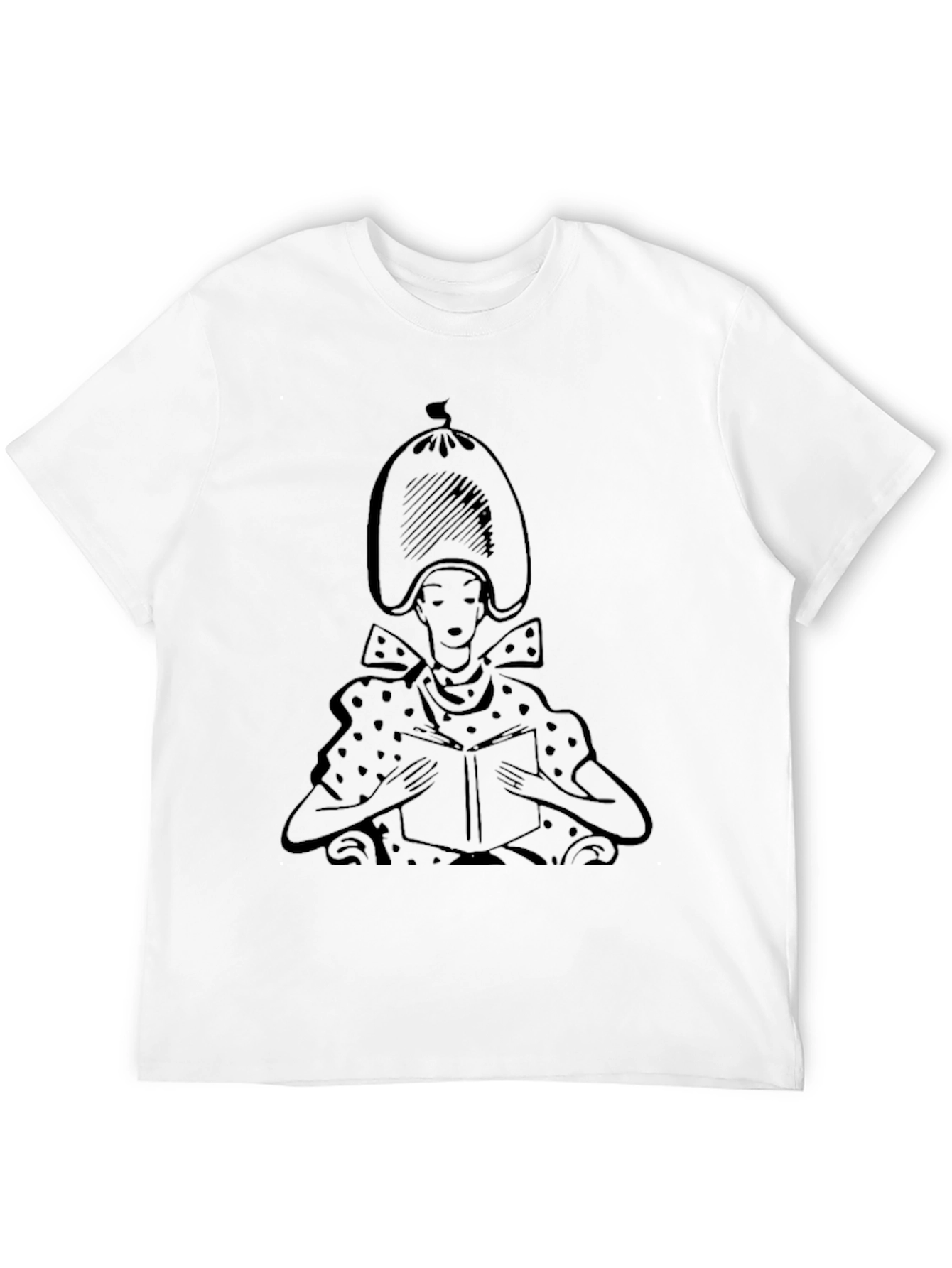Reading Lady Graphic Tee - Stylish Black T-Shirt
