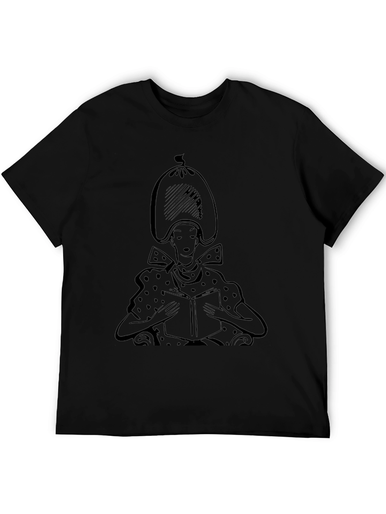 Reading Lady Graphic Tee - Stylish Black T-Shirt
