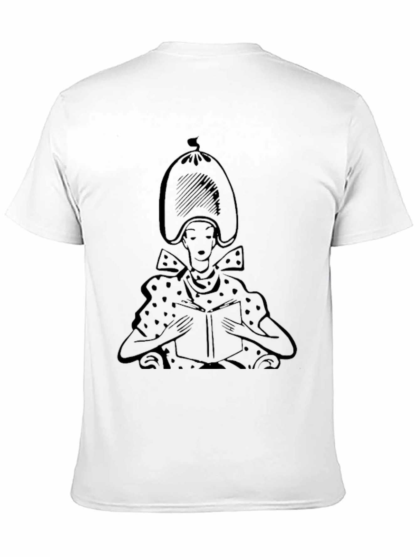 Reading Lady Graphic Tee - Stylish Black T-Shirt