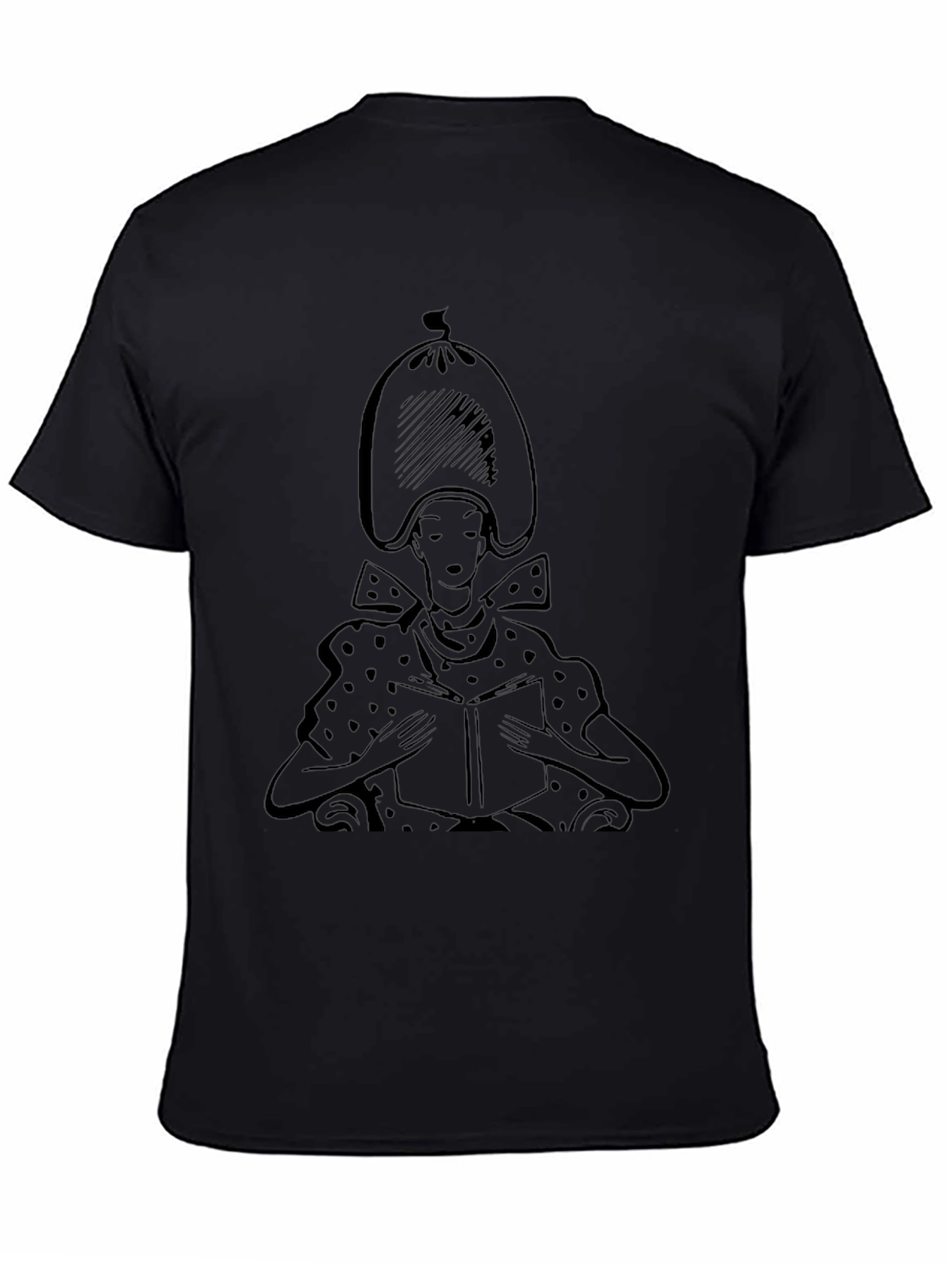 Reading Lady Graphic Tee - Stylish Black T-Shirt