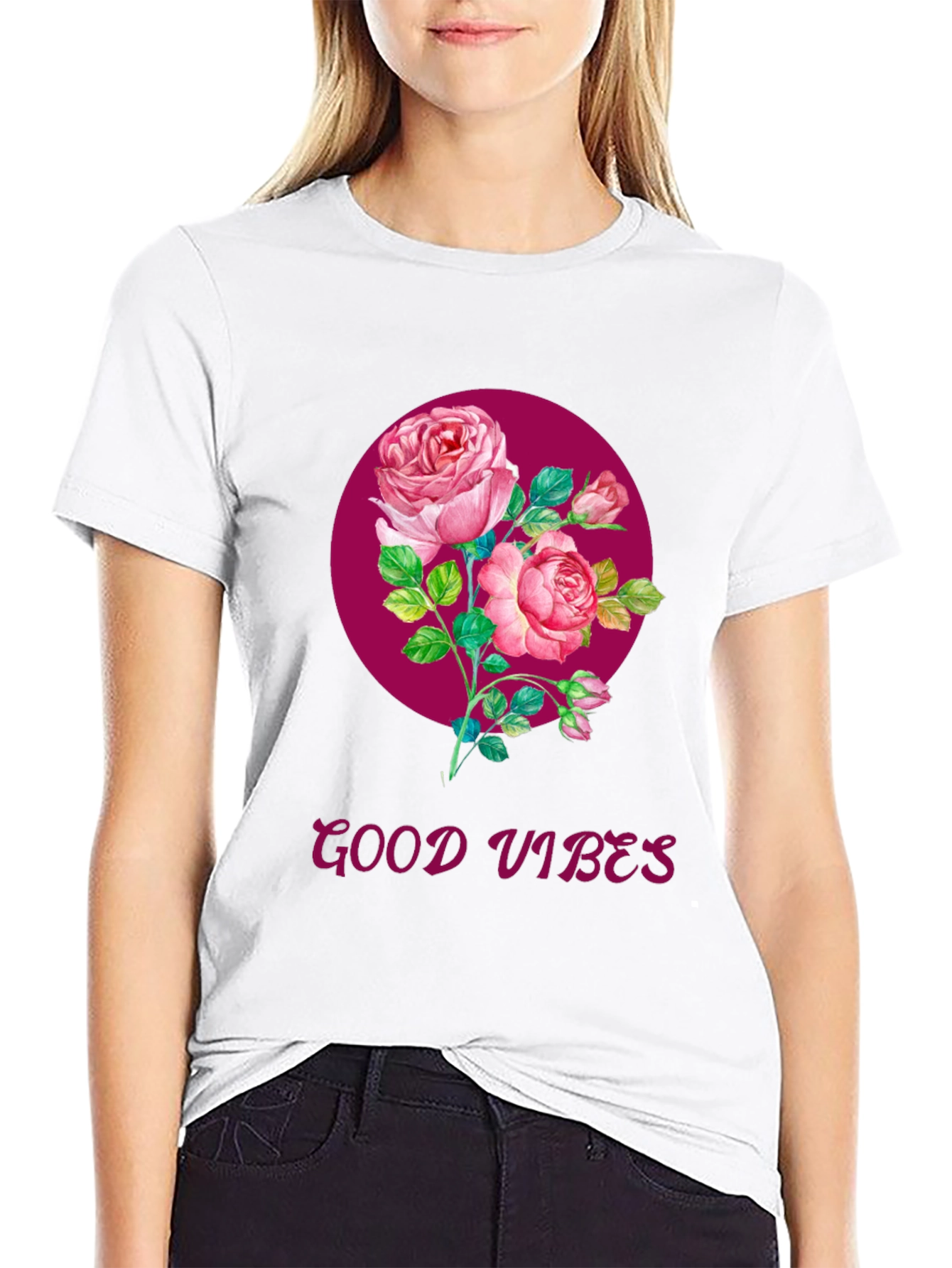 Good Vibes Rose Graphic T-Shirt