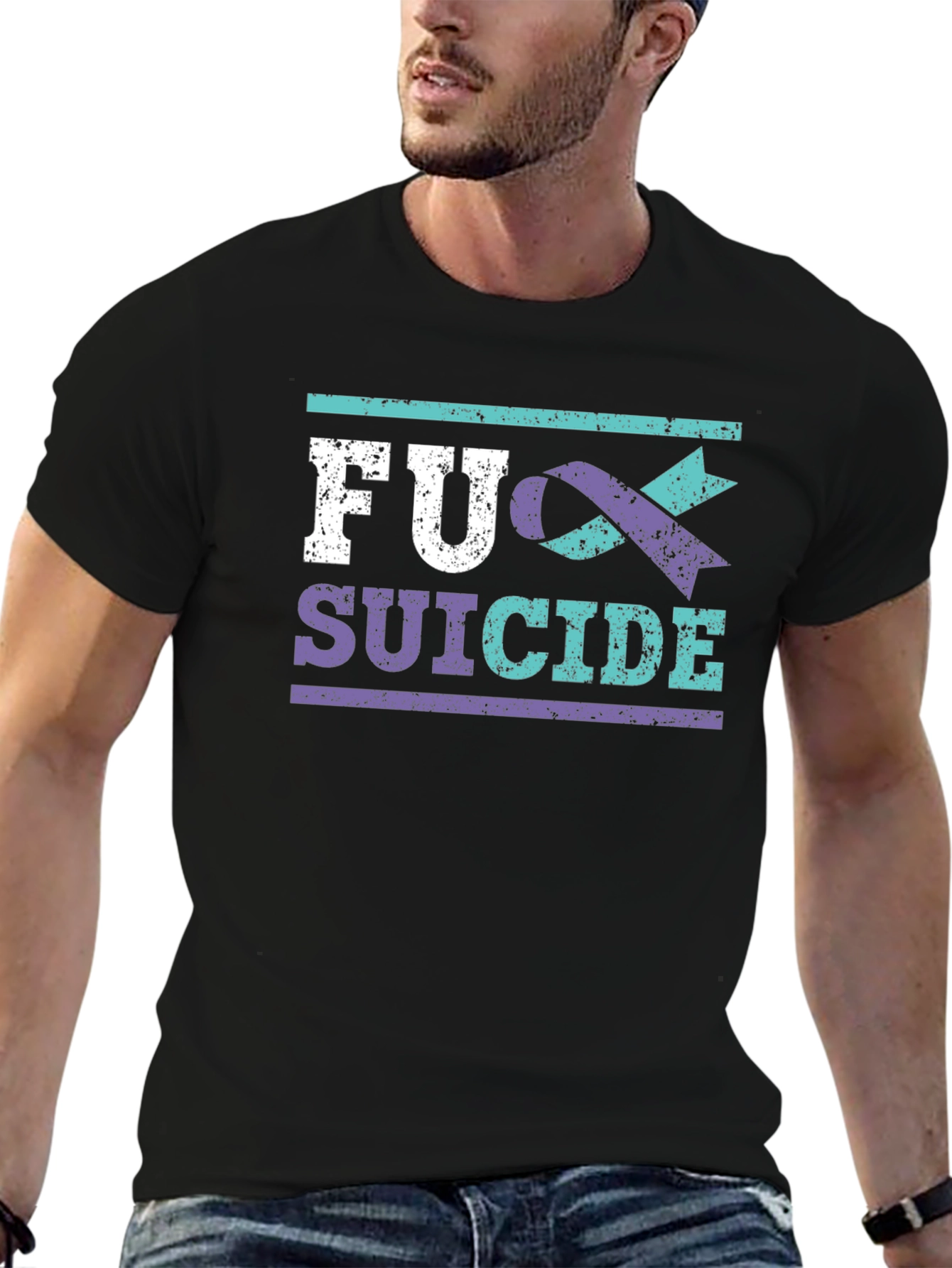 FU Suicide Awareness Ribbon Graphic T-Shirt