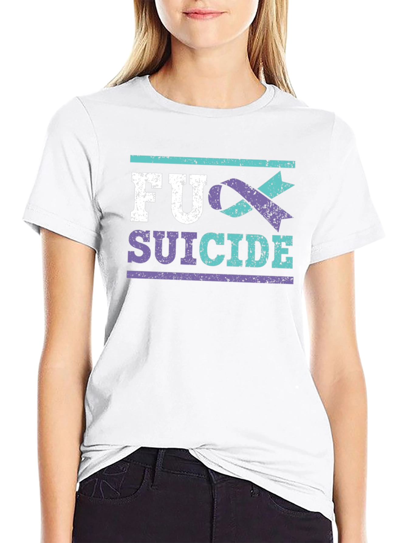 FU Suicide Awareness Ribbon Graphic T-Shirt