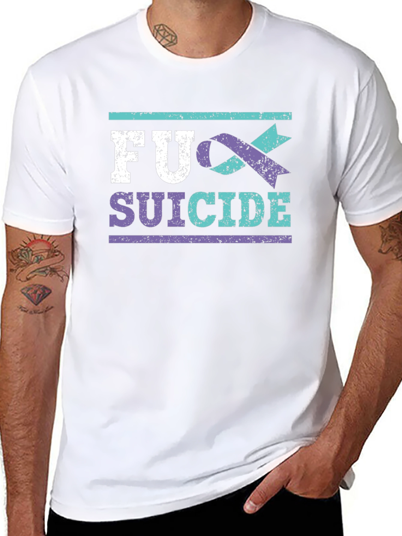 FU Suicide Awareness Ribbon Graphic T-Shirt