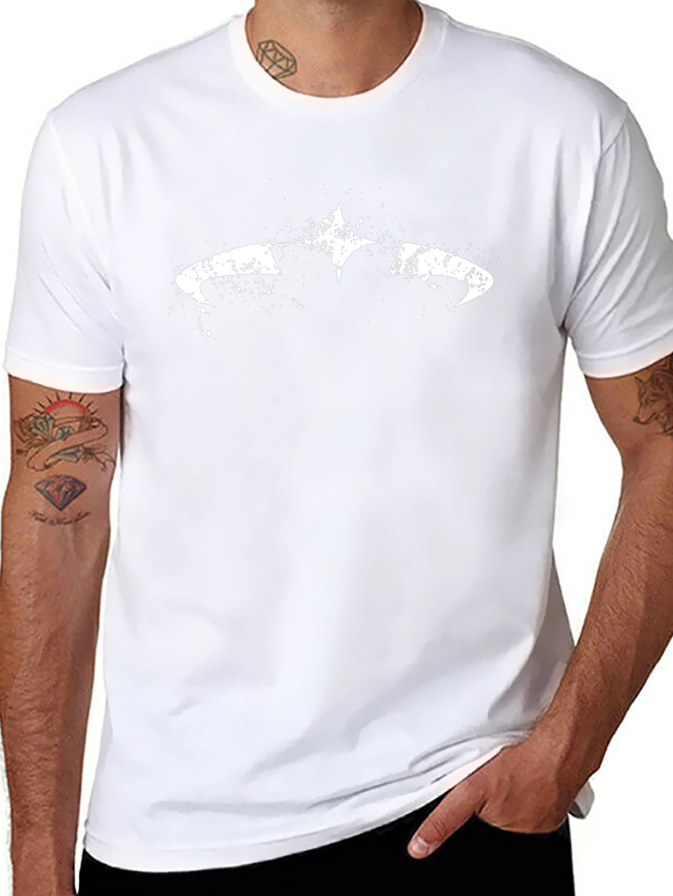 Distressed Batman Logo Black T-Shirt