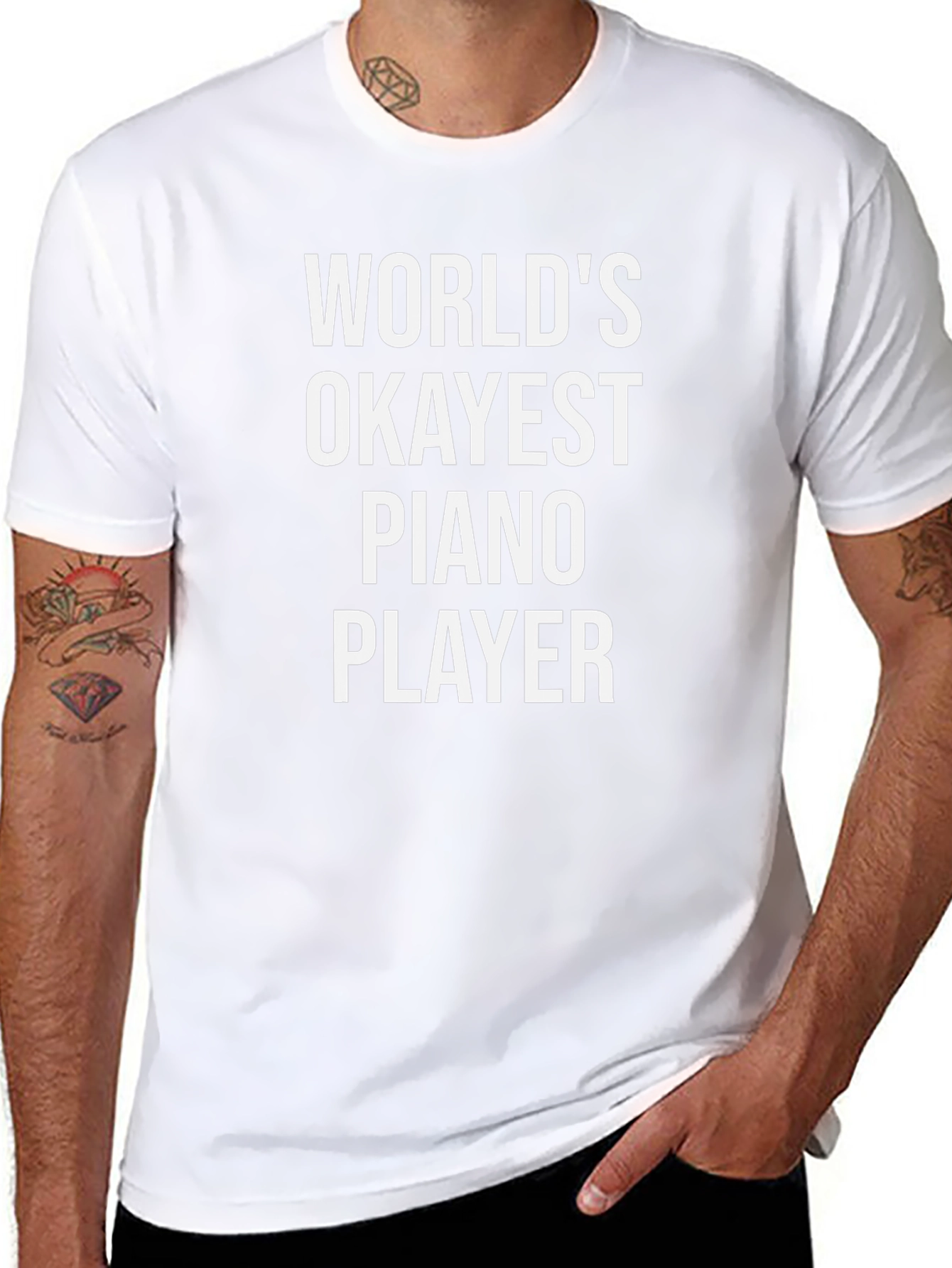 Worlds Okayest Piano Player Black T-Shirt