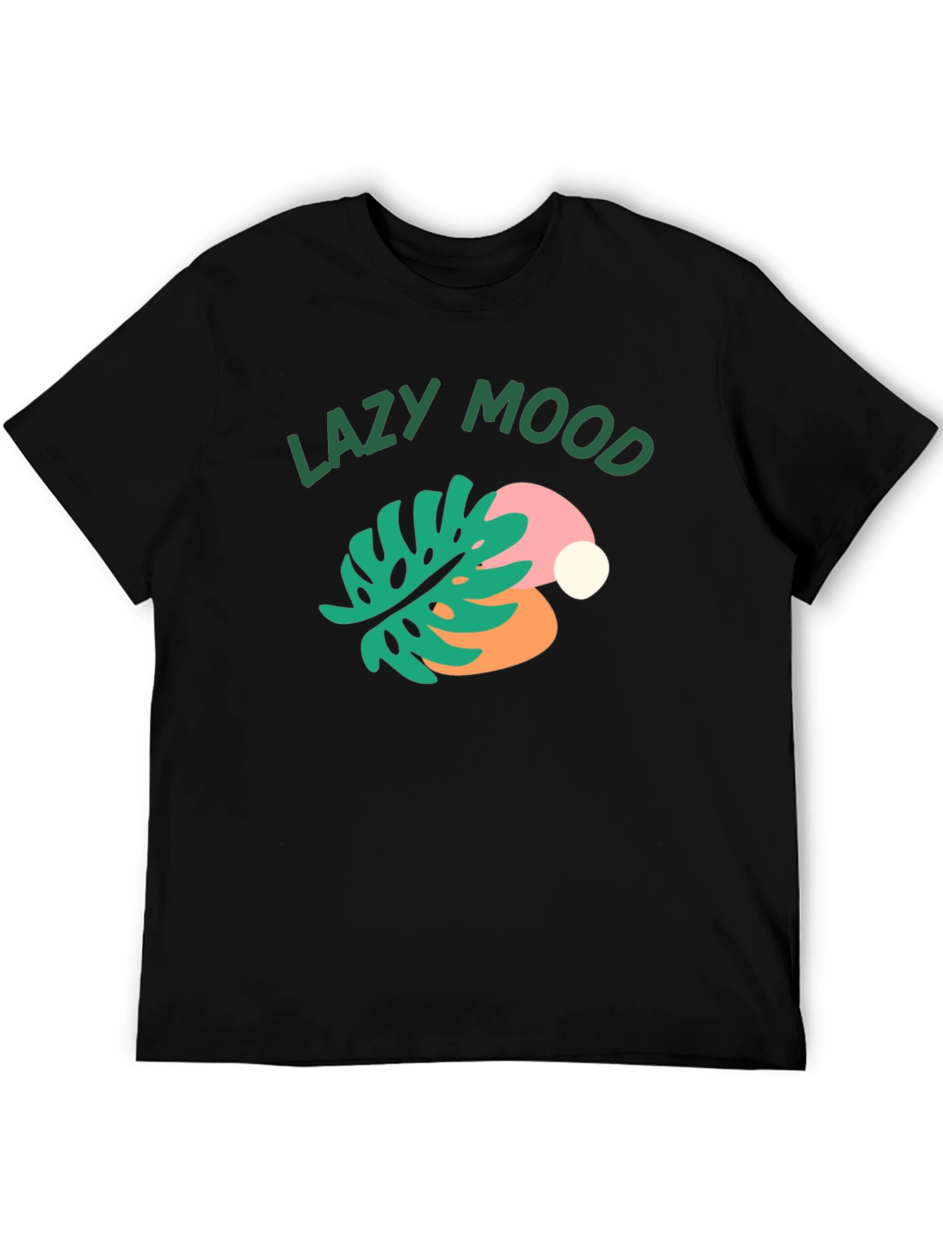 Lazy Mood Graphic Tee - Relaxed Fit Black T-Shirt
