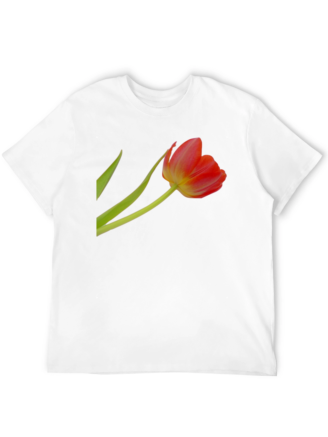 Floral Tulip Graphic Tee - Stylish Black T-Shirt