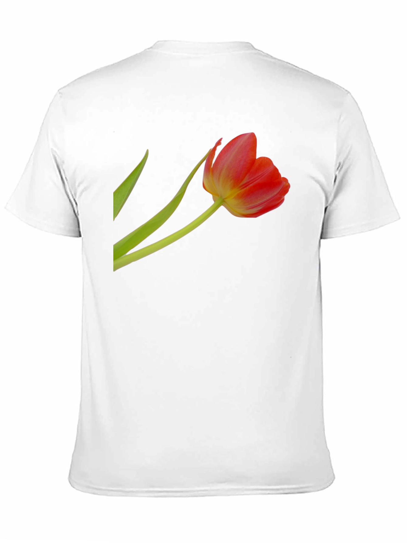 Floral Tulip Graphic Tee - Stylish Black T-Shirt