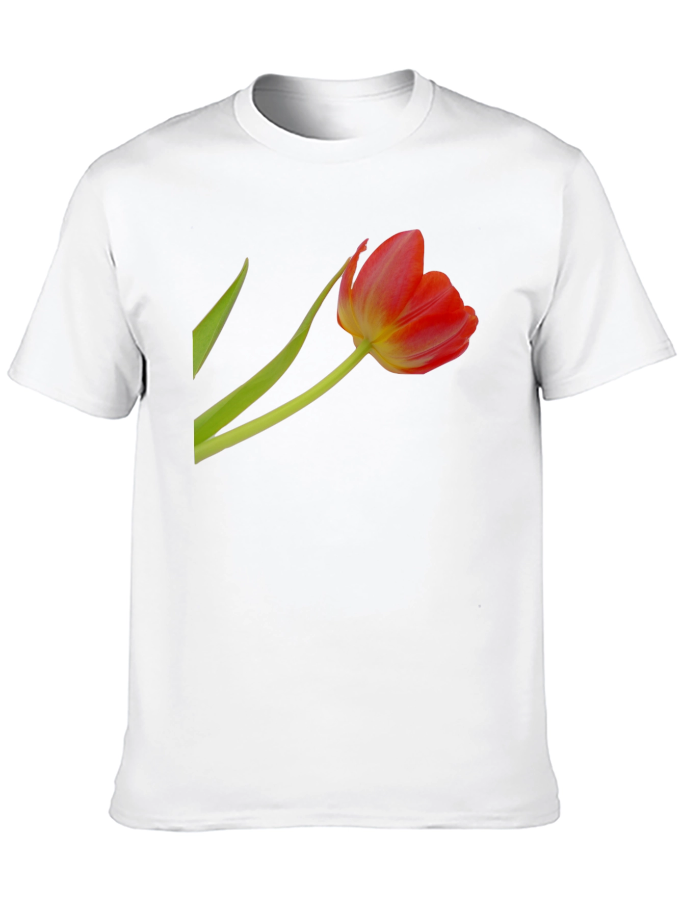 Floral Tulip Graphic Tee - Stylish Black T-Shirt