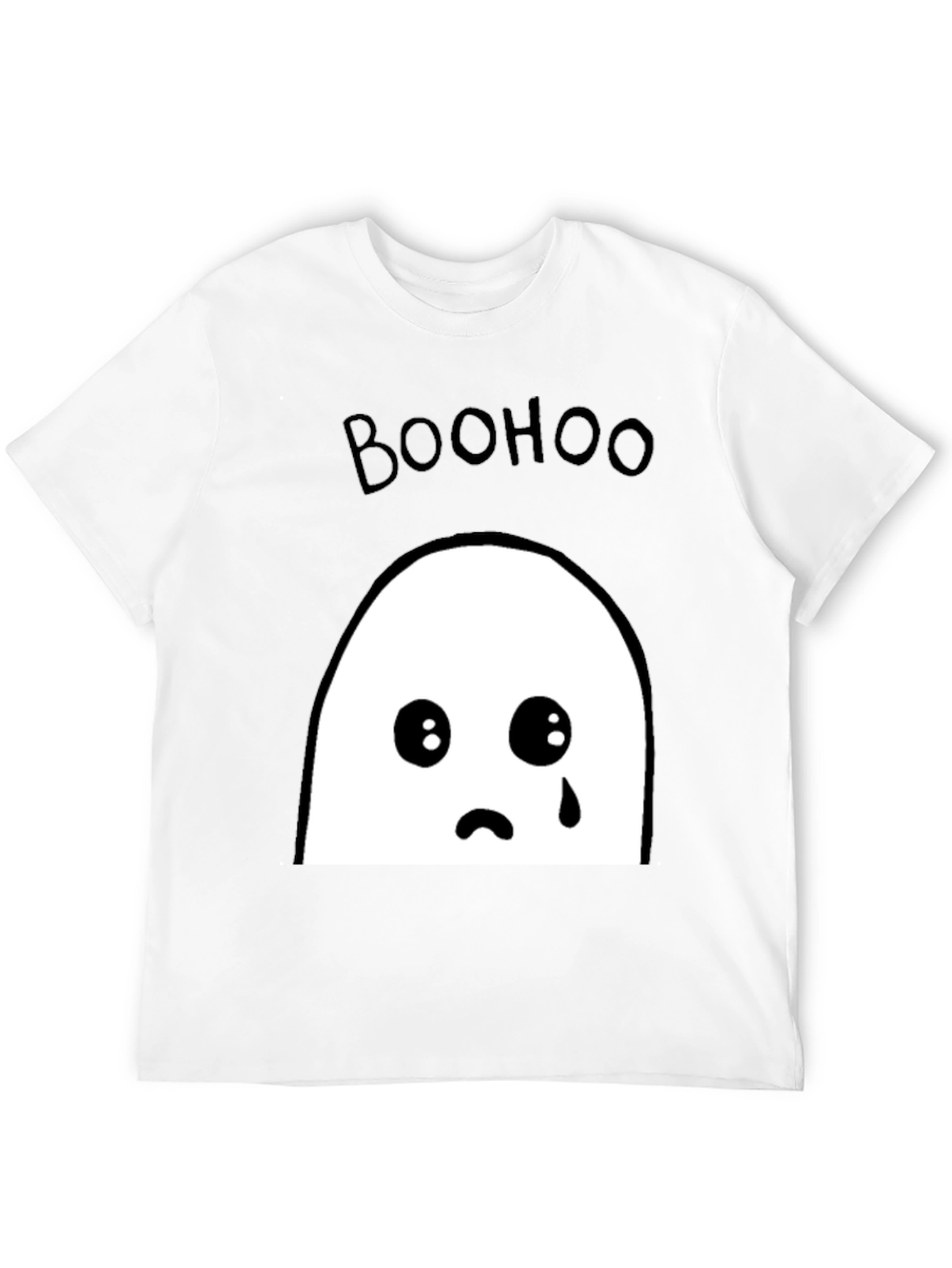 Boohoo Ghost Graphic Tee - Black Cotton T-Shirt