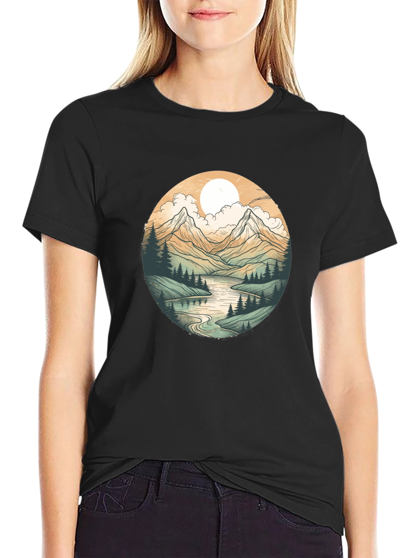 Mountain Vista Graphic Tee - Black