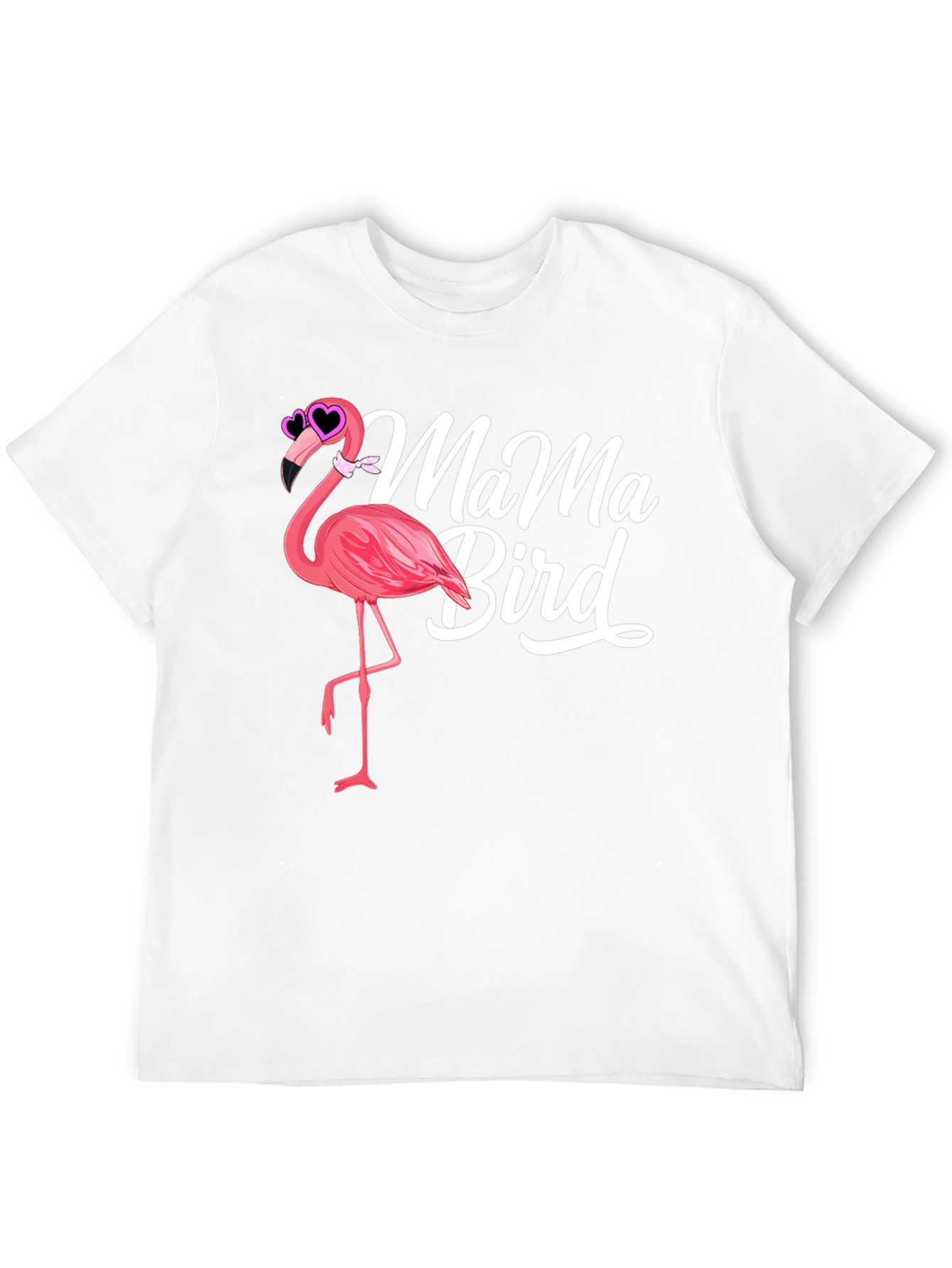 Mama Bird Flamingo Graphic Tee - Black