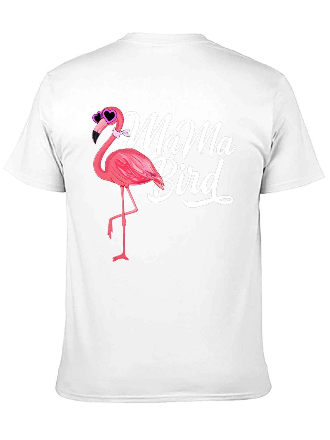 Mama Bird Flamingo Graphic Tee - Black