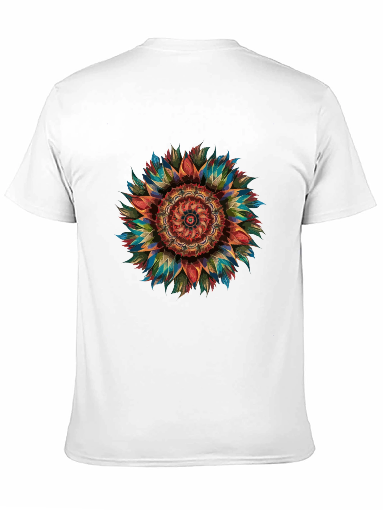 Vibrant Mandala Graphic Print Mens Black T-Shirt