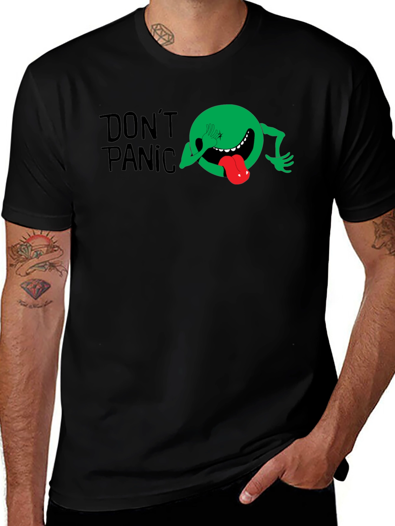Dont Panic Graphic Tee - Black T-Shirt
