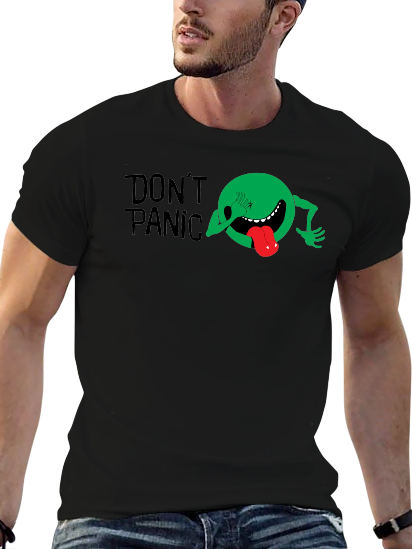 Dont Panic Graphic Tee - Black T-Shirt