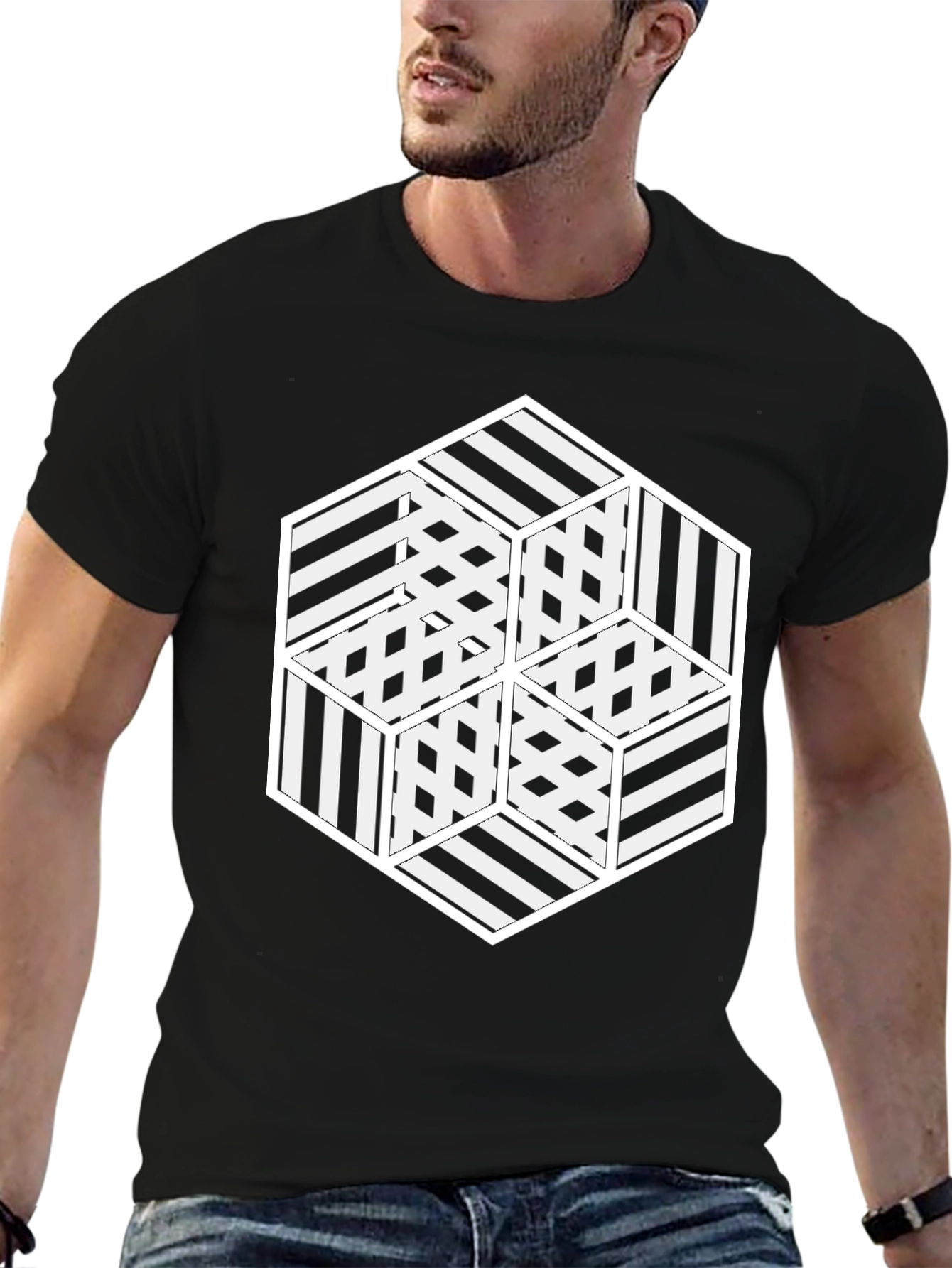 Optical Illusion Hexagon Graphic Tee