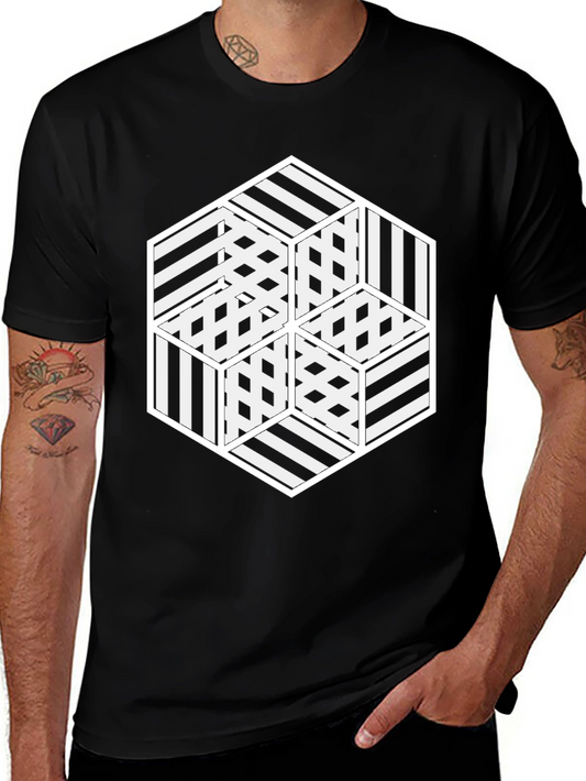 Optical Illusion Hexagon Graphic Tee