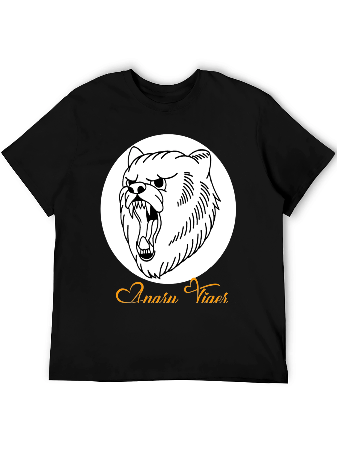 Mens Black Graphic Tee - Angry Bear Design