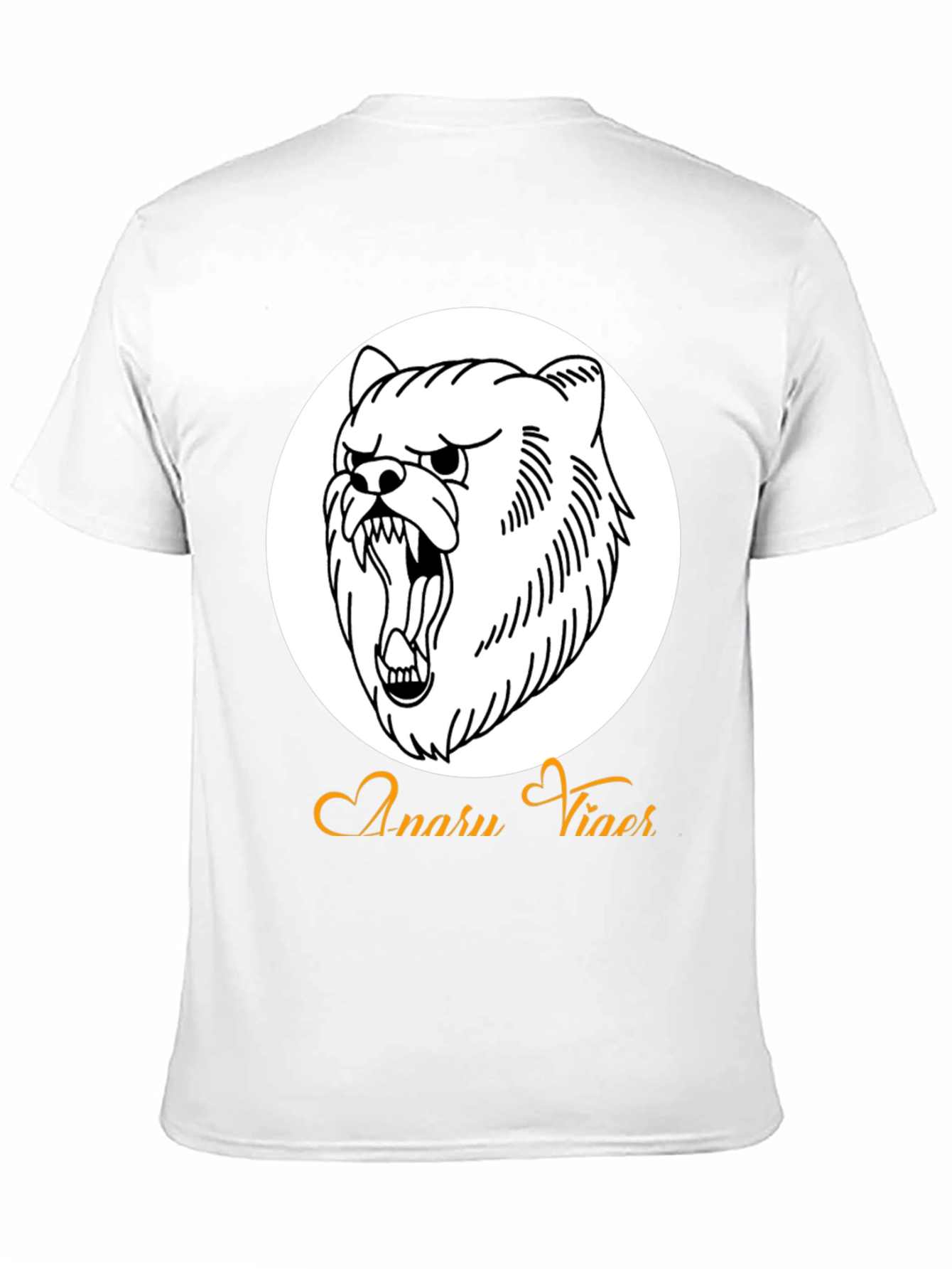Mens Black Graphic Tee - Angry Bear Design