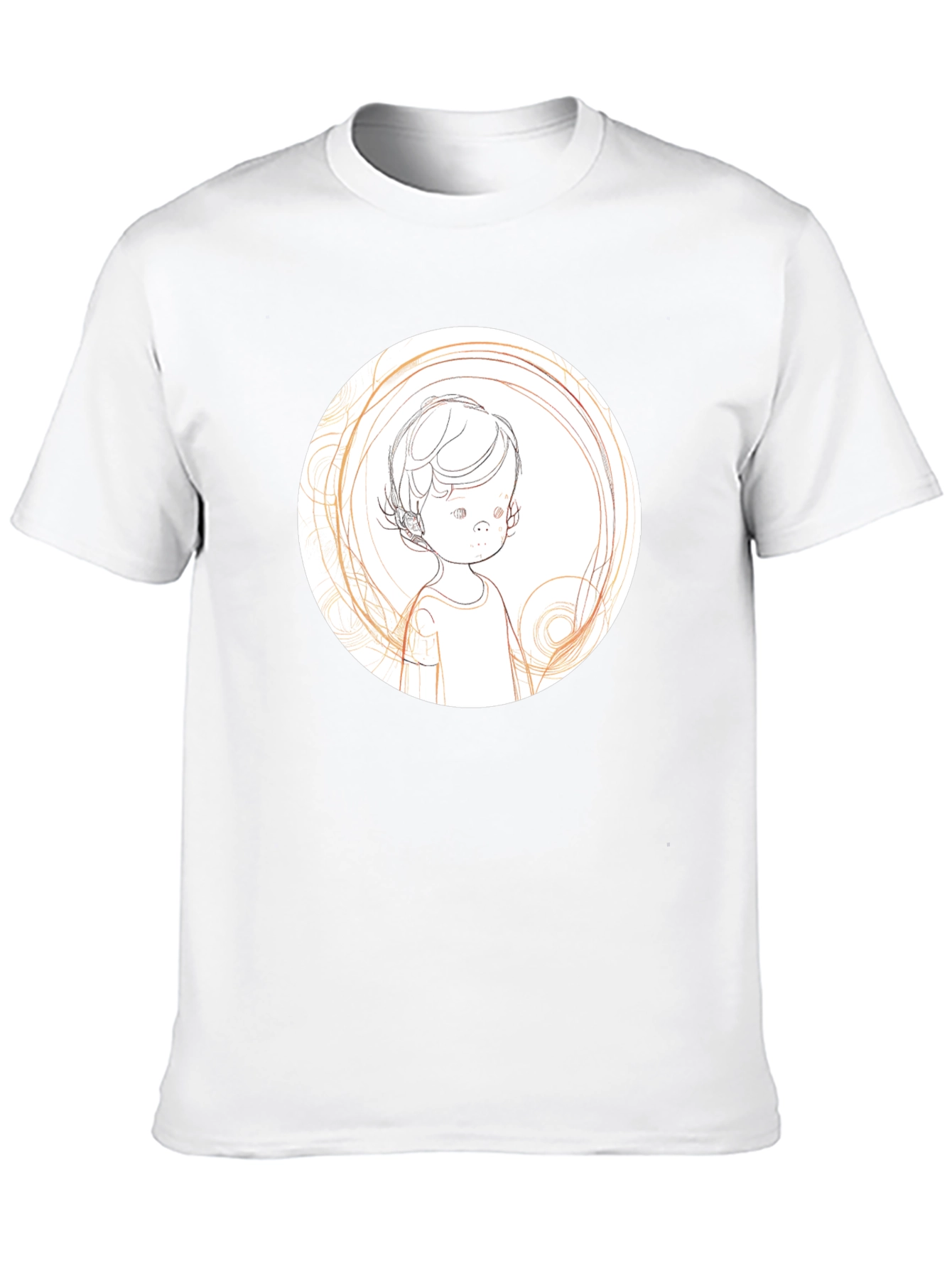 Artistic Child Sketch Black T-Shirt