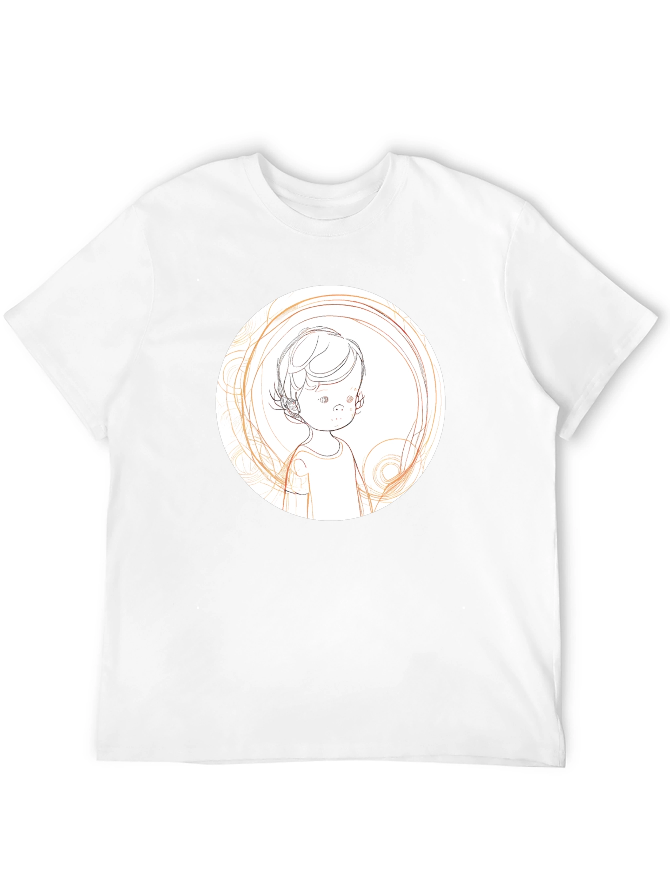 Artistic Child Sketch Black T-Shirt