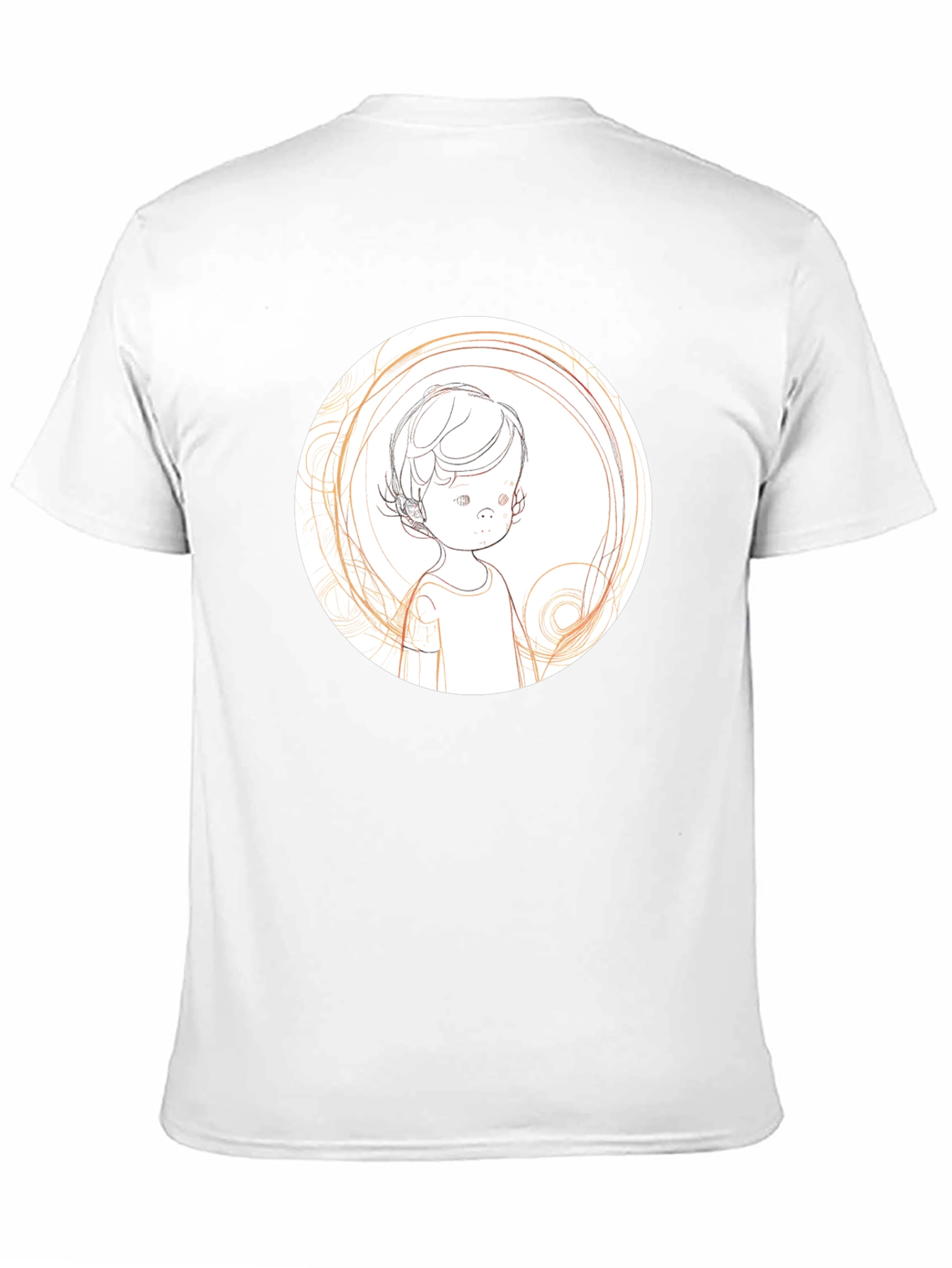 Artistic Child Sketch Black T-Shirt
