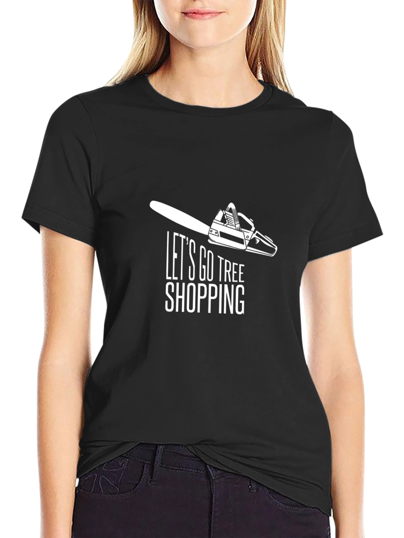 Lets Go Tree Shopping Graphic T-Shirt