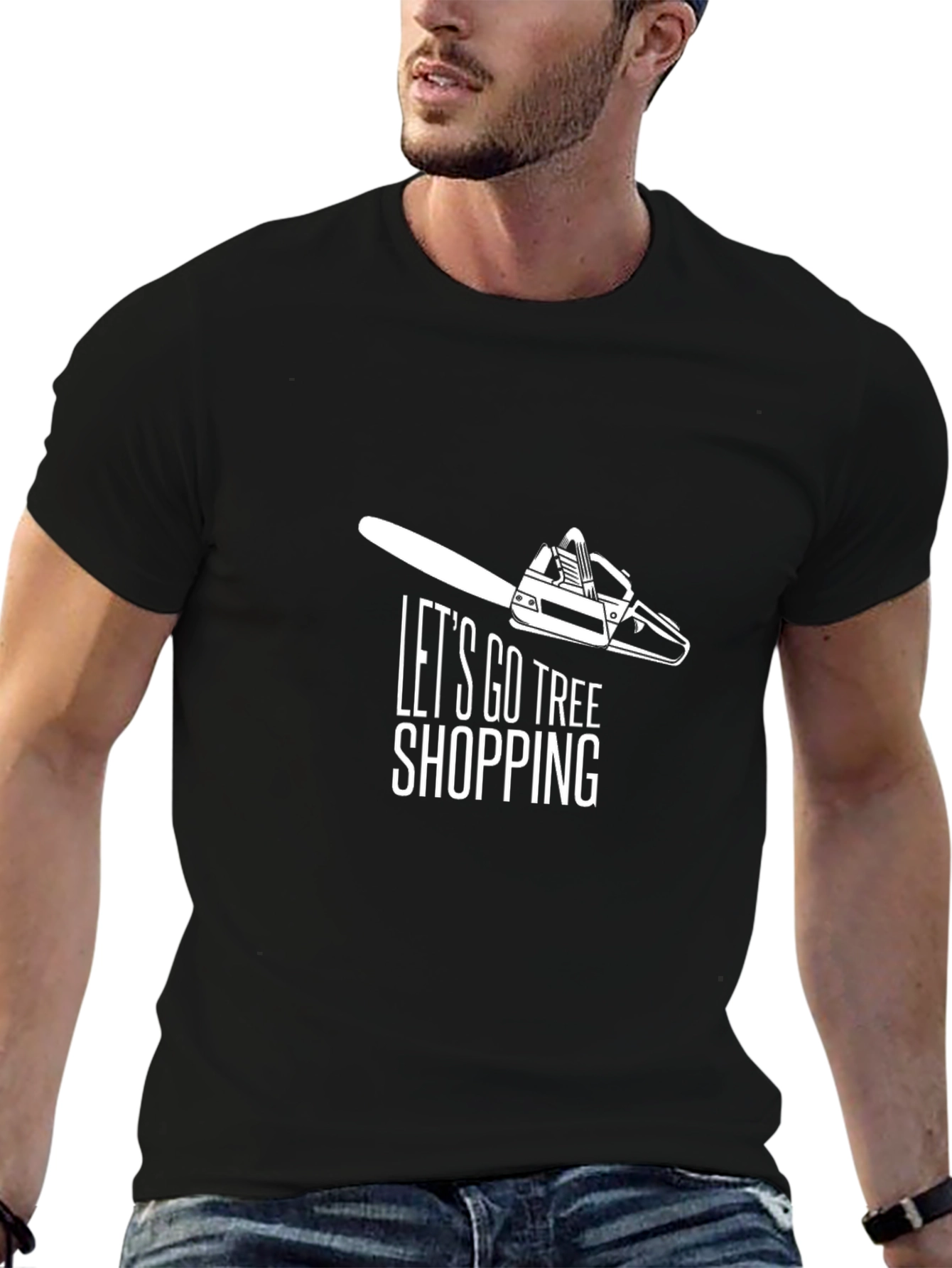 Lets Go Tree Shopping Graphic T-Shirt