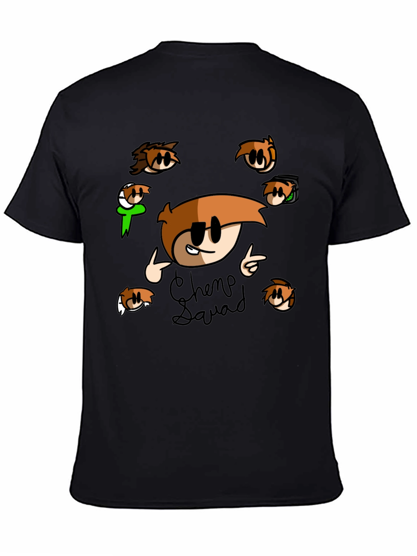 Chemp Squad Graphic Tee - Black Cotton T-Shirt