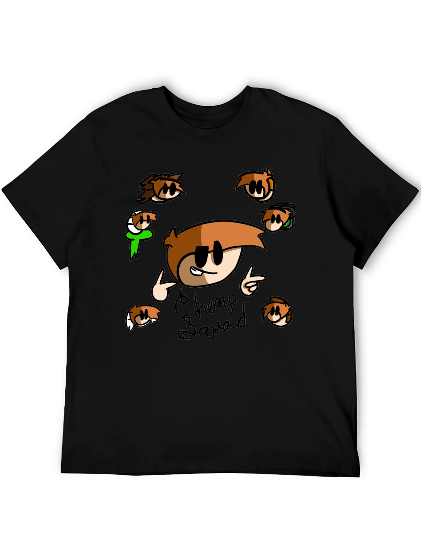 Chemp Squad Graphic Tee - Black Cotton T-Shirt