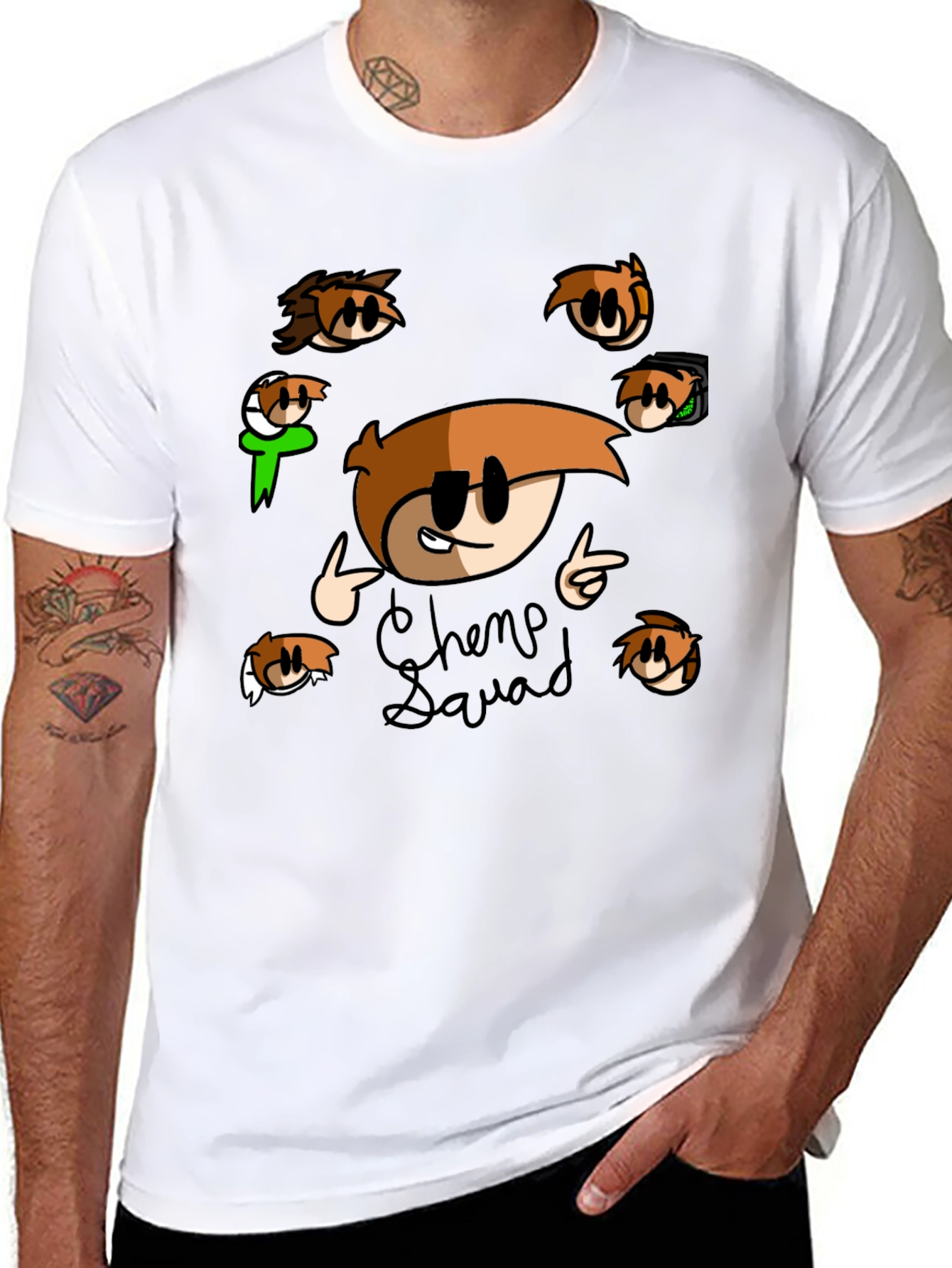 Chemp Squad Graphic Tee - Black Cotton T-Shirt