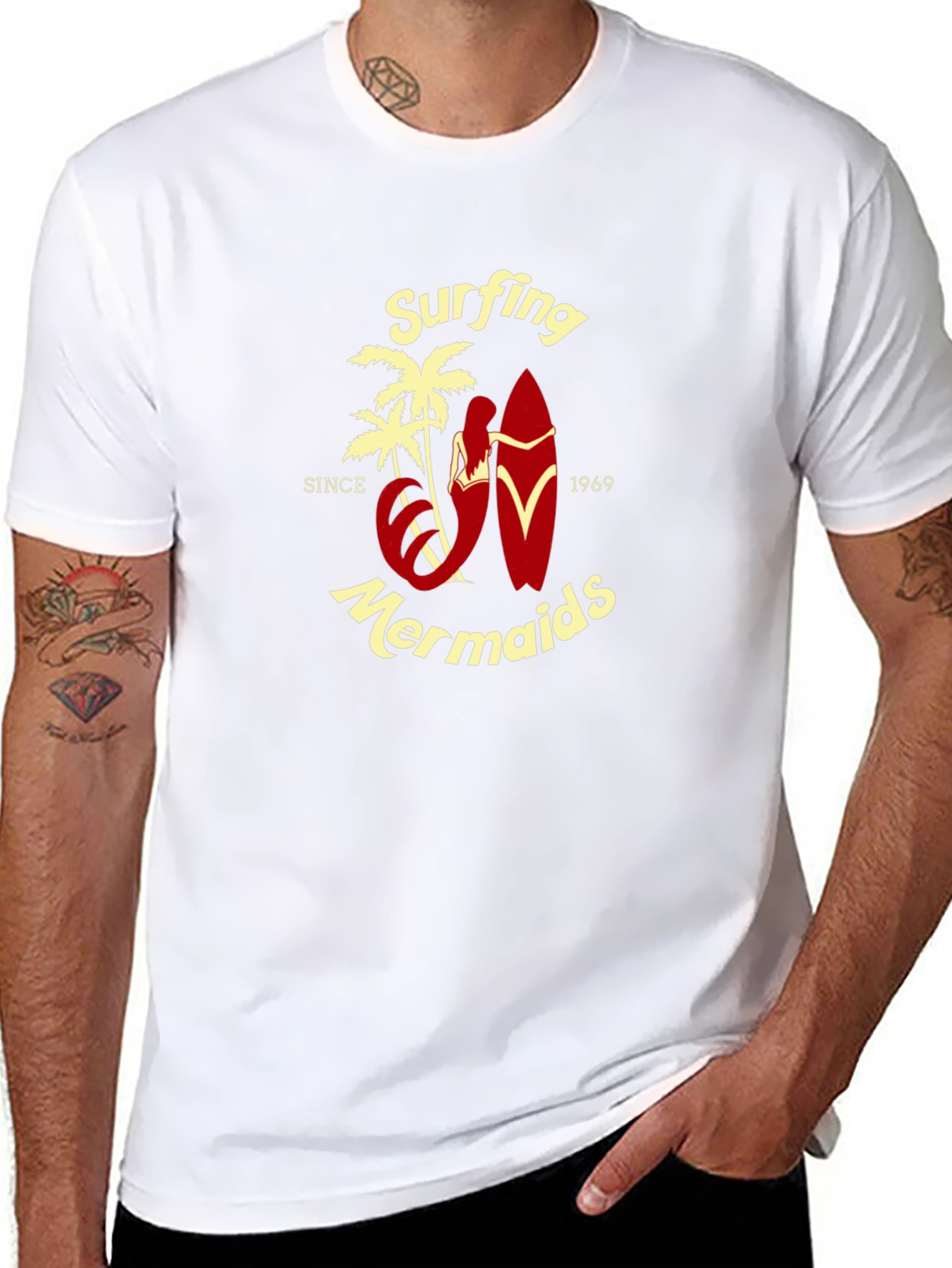 Surfing Mermaids Since 1969 Graphic T-Shirt