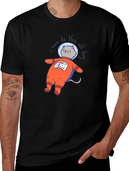 Astronaut Cat T-Shirt - I Can Do This All Day