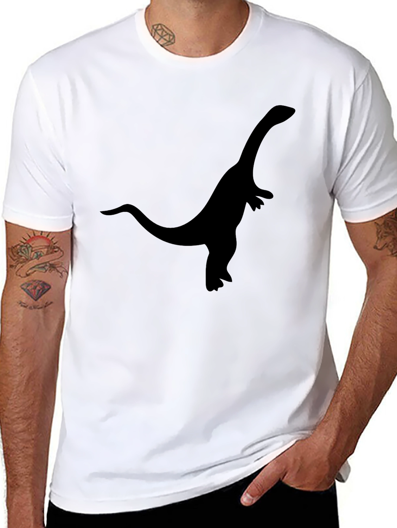 Dino Silhouette Black T-Shirt