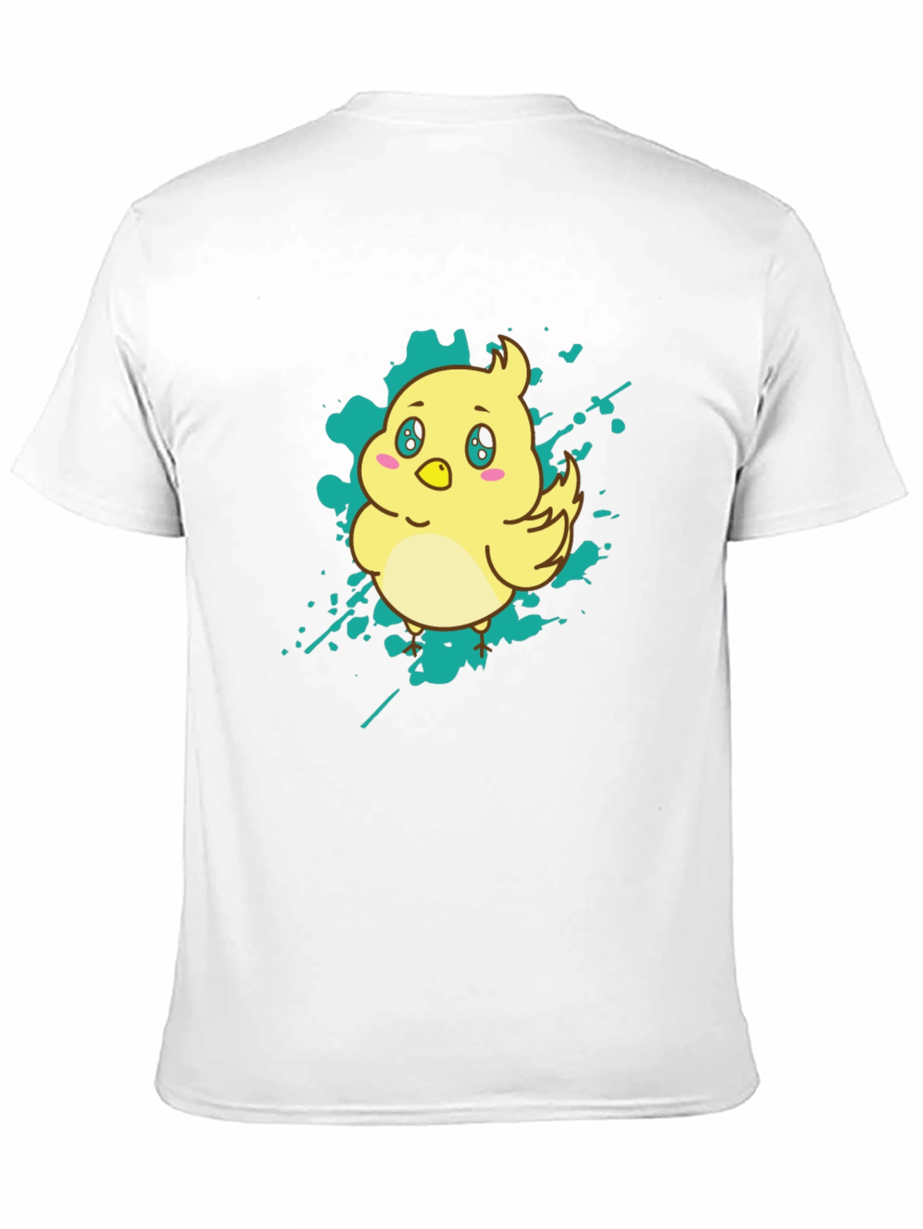 Cute Cartoon Chick Graphic Tee - Black Cotton T-Shirt