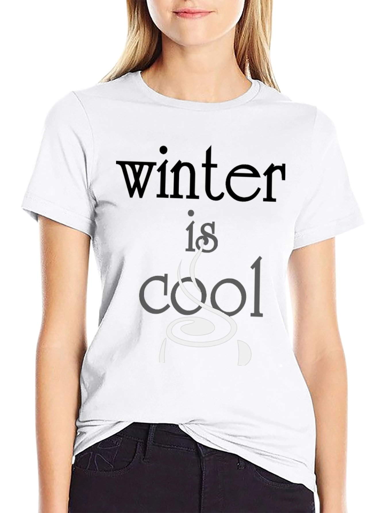 Winter Is Cool Graphic Tee - Black Cotton T-Shirt