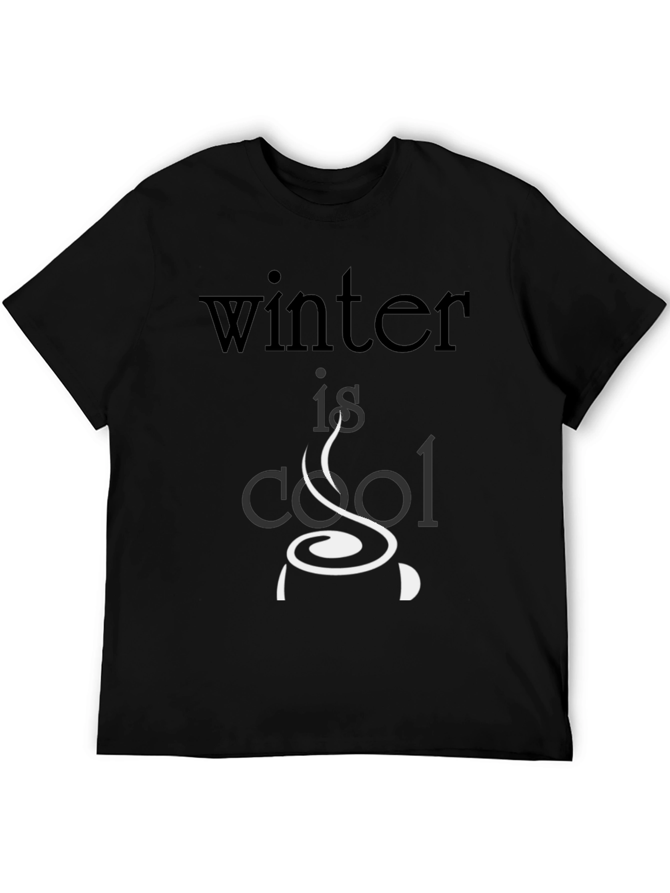 Winter Is Cool Graphic Tee - Black Cotton T-Shirt