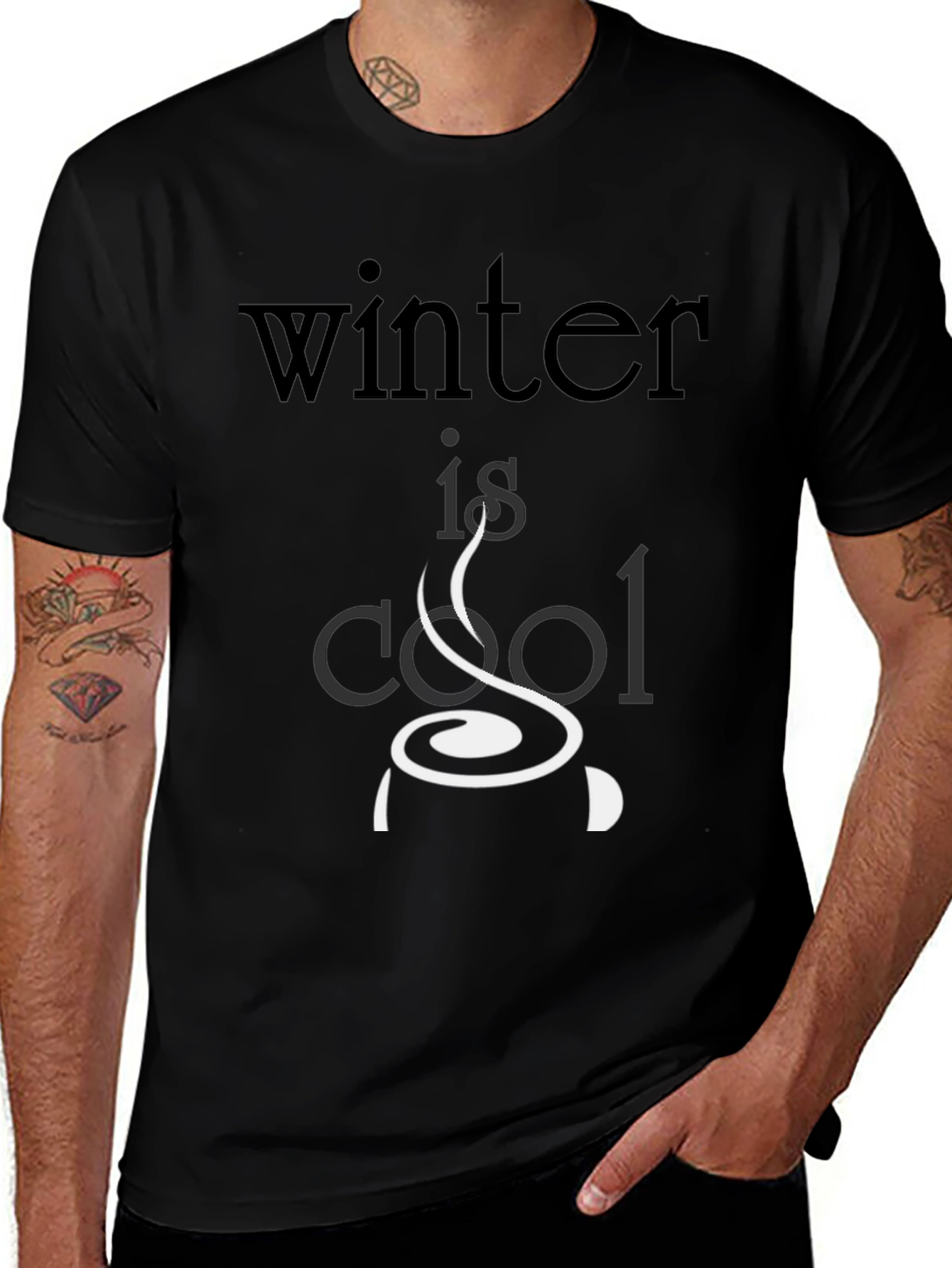 Winter Is Cool Graphic Tee - Black Cotton T-Shirt