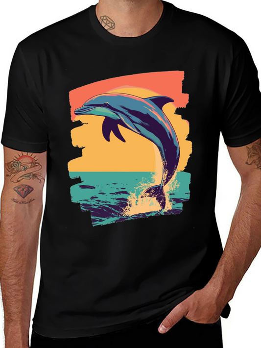 Retro Dolphin T-Shirt - Vintage Style Graphic Tee