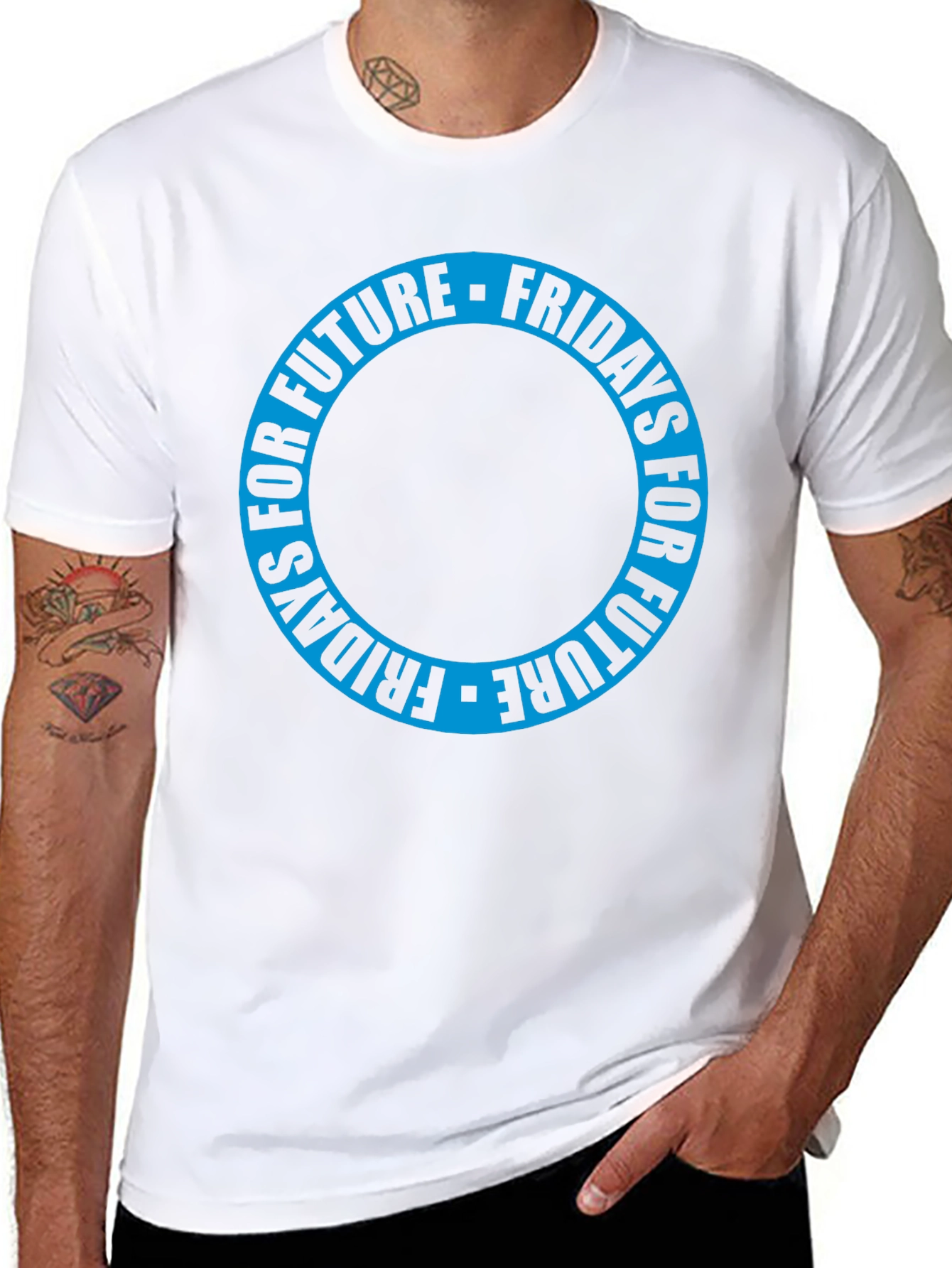 Fridays for Future Black T-Shirt - Circular Design