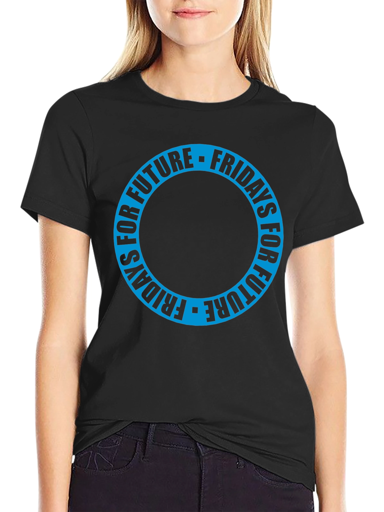Fridays for Future Black T-Shirt - Circular Design