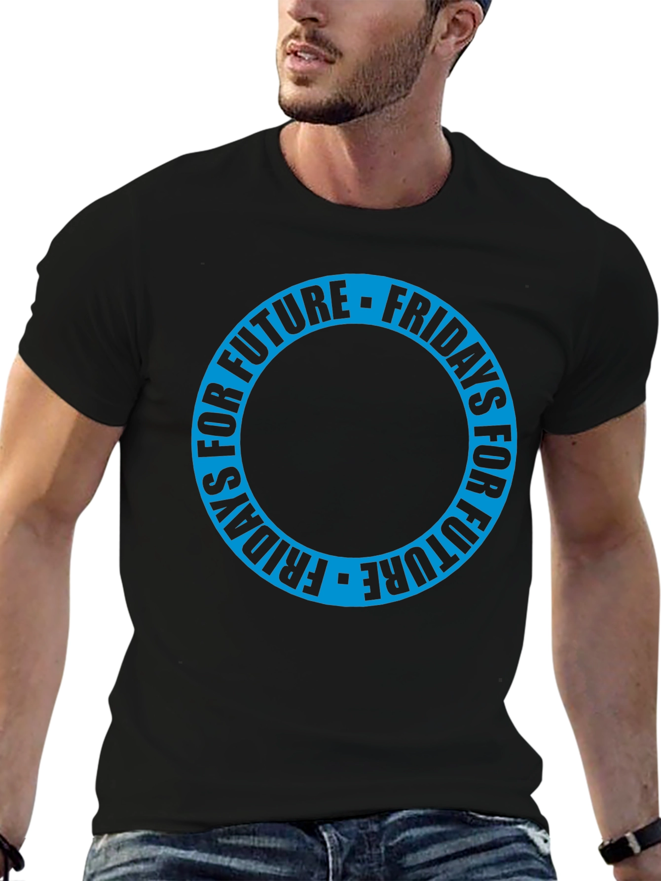 Fridays for Future Black T-Shirt - Circular Design