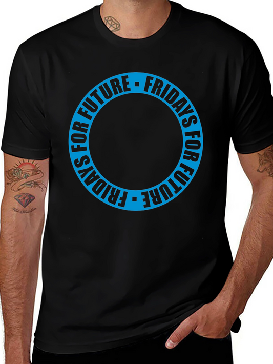 Fridays for Future Black T-Shirt - Circular Design