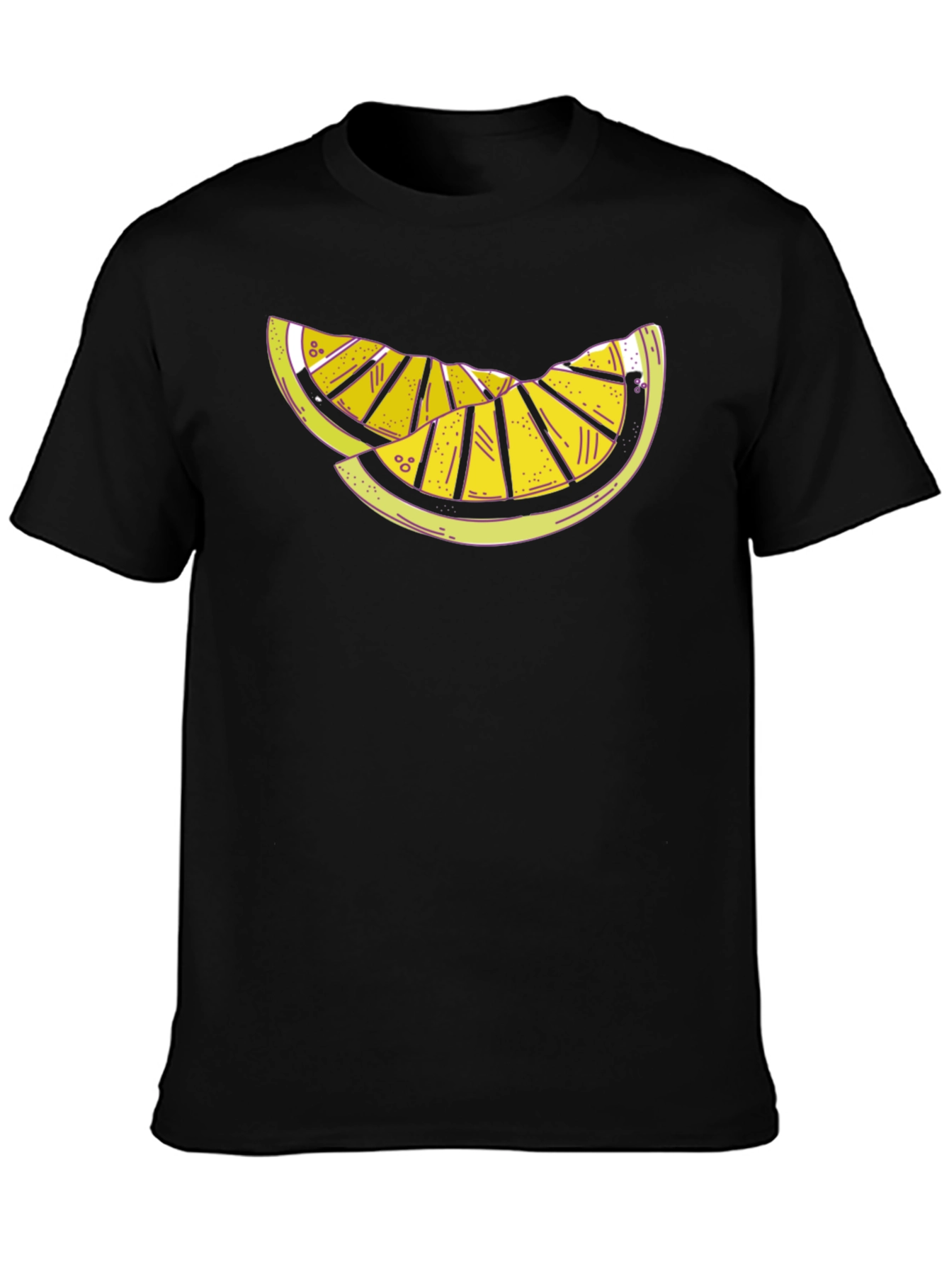 Citrus Slice Graphic Tee - Black Casual Shirt