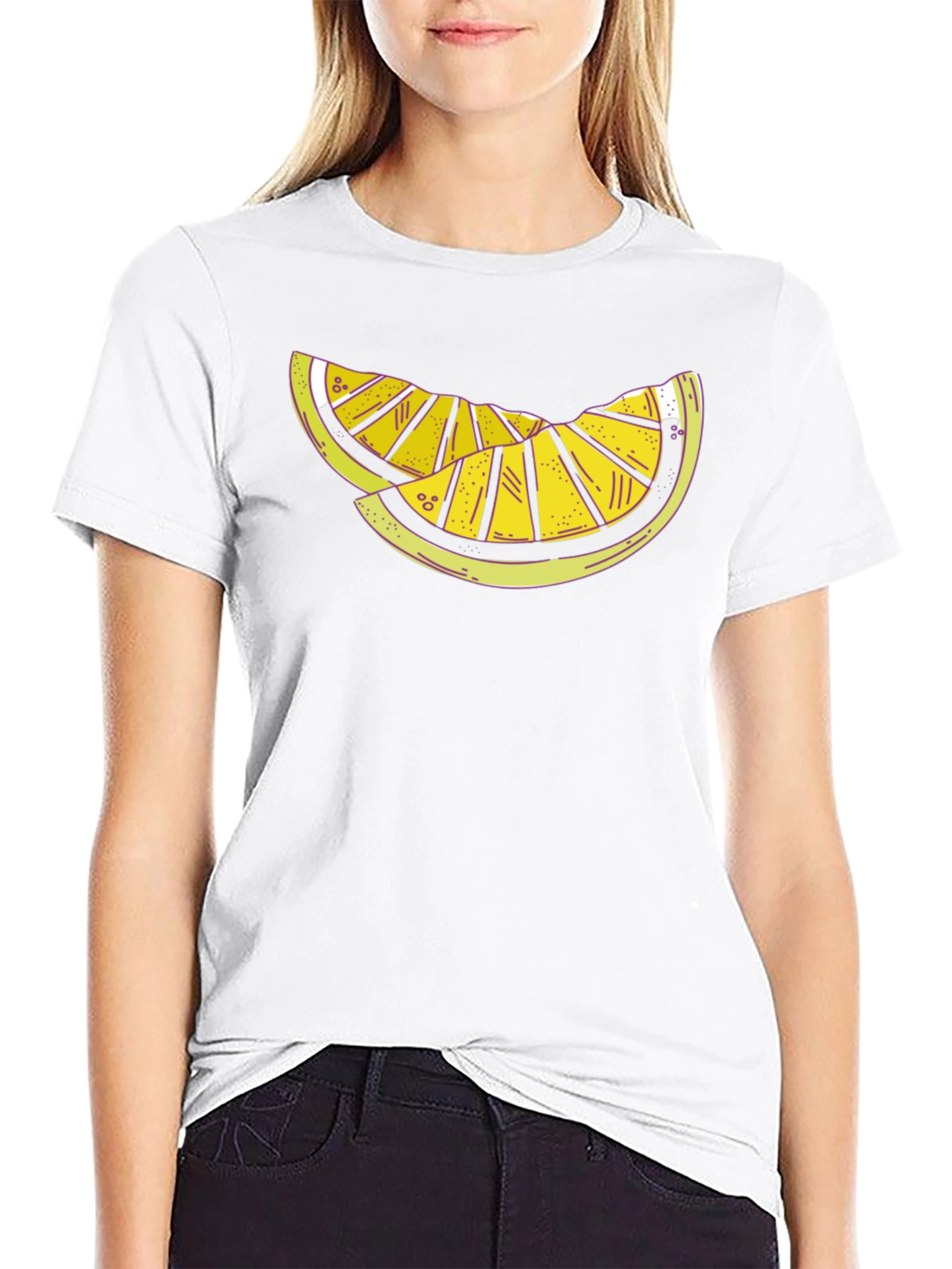 Citrus Slice Graphic Tee - Black Casual Shirt