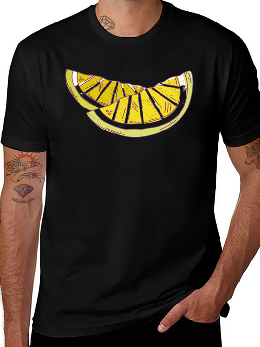 Citrus Slice Graphic Tee - Black Casual Shirt