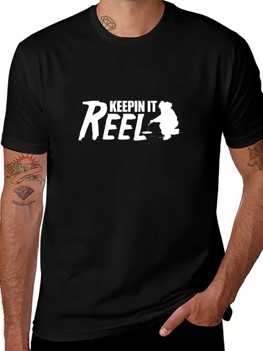 Keepin It Reel Fishing Graphic Tee - Black